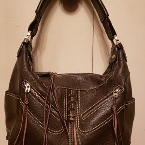 TODS Womens Leather Handbag Brown Authentic Design